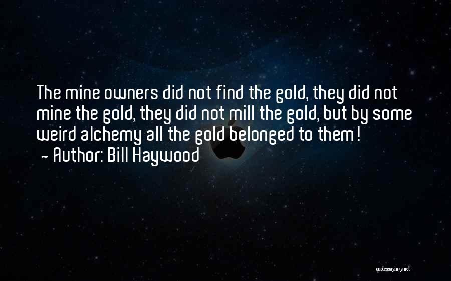 Bill Haywood Quotes: The Mine Owners Did Not Find The Gold, They Did Not Mine The Gold, They Did Not Mill The Gold,
