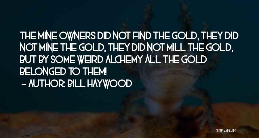 Bill Haywood Quotes: The Mine Owners Did Not Find The Gold, They Did Not Mine The Gold, They Did Not Mill The Gold,