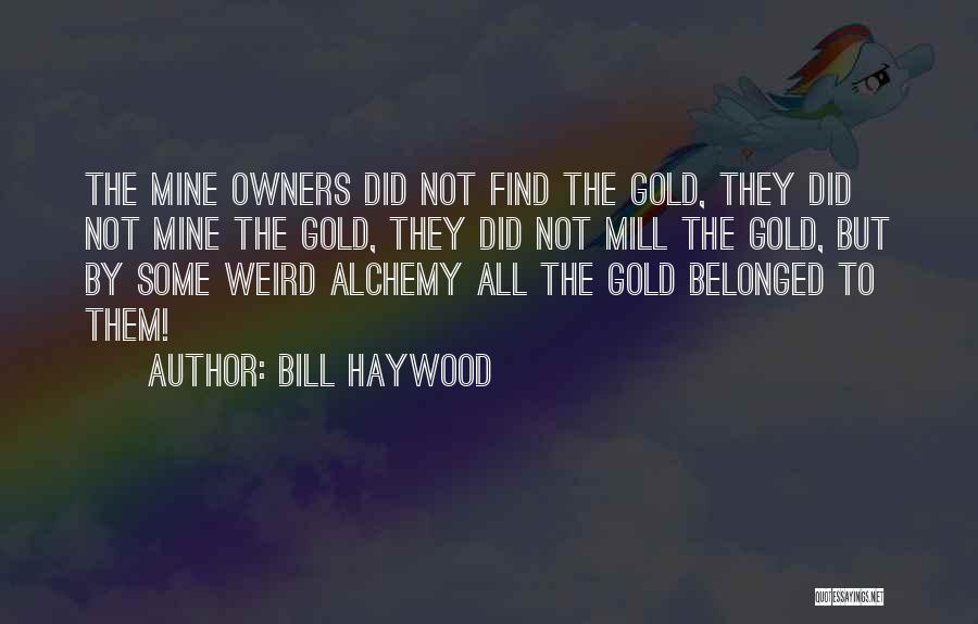 Bill Haywood Quotes: The Mine Owners Did Not Find The Gold, They Did Not Mine The Gold, They Did Not Mill The Gold,