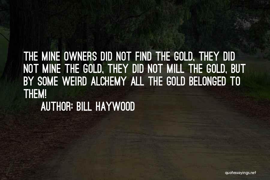 Bill Haywood Quotes: The Mine Owners Did Not Find The Gold, They Did Not Mine The Gold, They Did Not Mill The Gold,