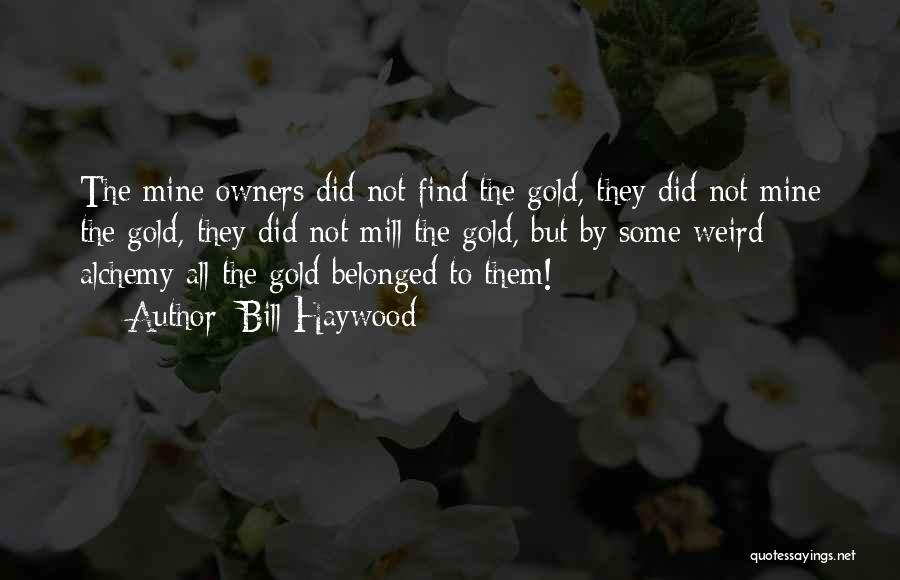 Bill Haywood Quotes: The Mine Owners Did Not Find The Gold, They Did Not Mine The Gold, They Did Not Mill The Gold,