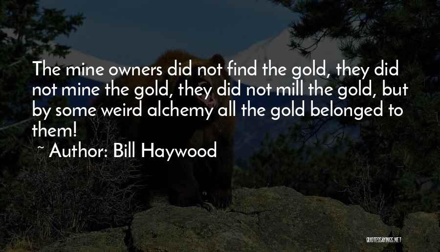 Bill Haywood Quotes: The Mine Owners Did Not Find The Gold, They Did Not Mine The Gold, They Did Not Mill The Gold,