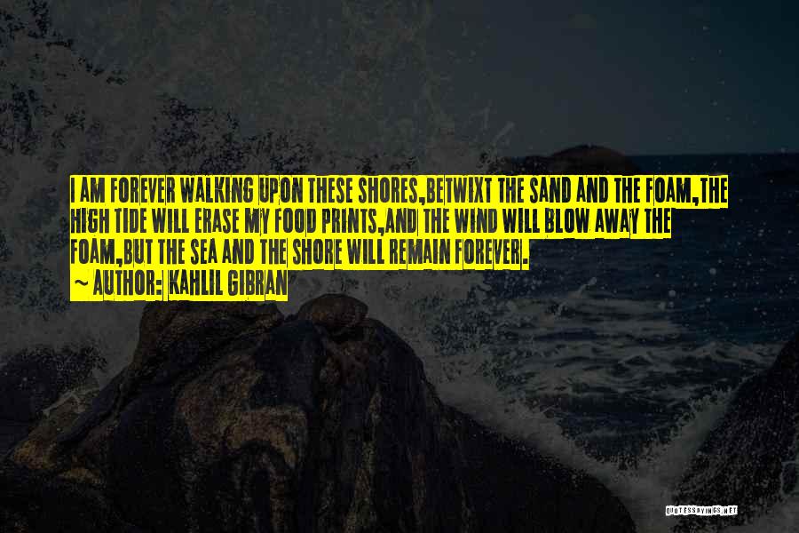 Kahlil Gibran Quotes: I Am Forever Walking Upon These Shores,betwixt The Sand And The Foam,the High Tide Will Erase My Food Prints,and The