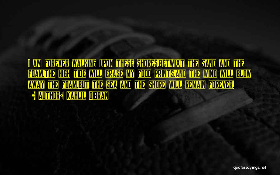 Kahlil Gibran Quotes: I Am Forever Walking Upon These Shores,betwixt The Sand And The Foam,the High Tide Will Erase My Food Prints,and The