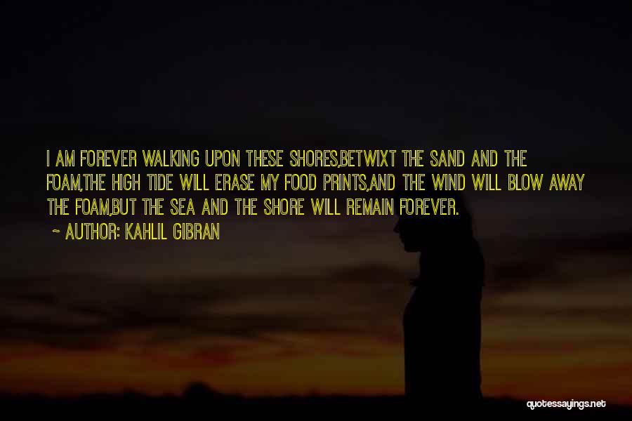 Kahlil Gibran Quotes: I Am Forever Walking Upon These Shores,betwixt The Sand And The Foam,the High Tide Will Erase My Food Prints,and The