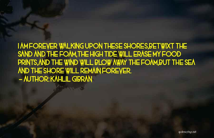 Kahlil Gibran Quotes: I Am Forever Walking Upon These Shores,betwixt The Sand And The Foam,the High Tide Will Erase My Food Prints,and The