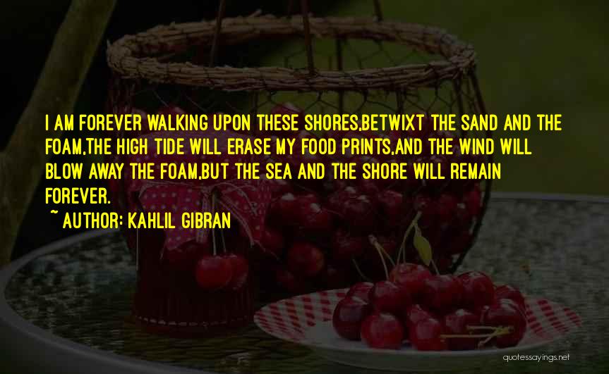 Kahlil Gibran Quotes: I Am Forever Walking Upon These Shores,betwixt The Sand And The Foam,the High Tide Will Erase My Food Prints,and The