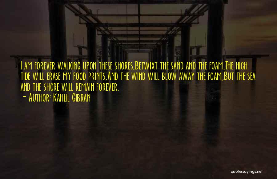 Kahlil Gibran Quotes: I Am Forever Walking Upon These Shores,betwixt The Sand And The Foam,the High Tide Will Erase My Food Prints,and The