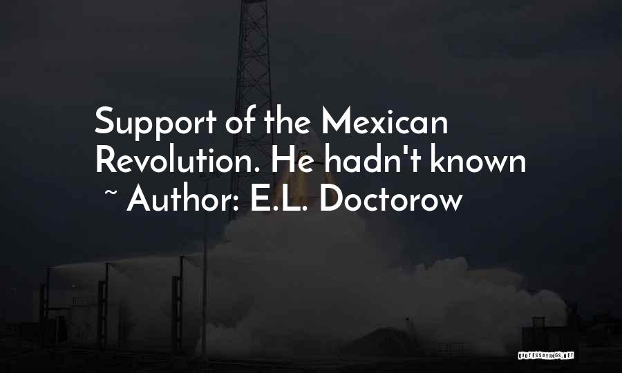 E.L. Doctorow Quotes: Support Of The Mexican Revolution. He Hadn't Known