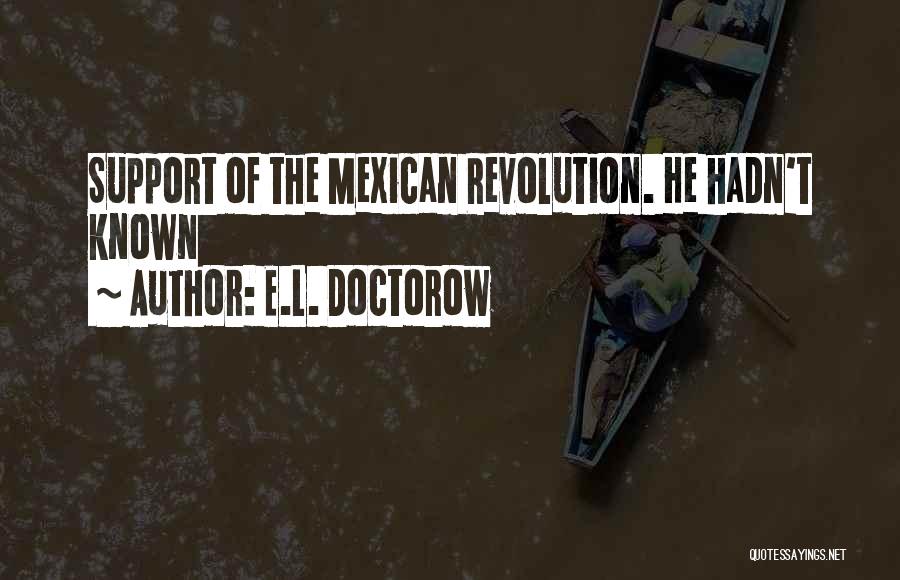 E.L. Doctorow Quotes: Support Of The Mexican Revolution. He Hadn't Known