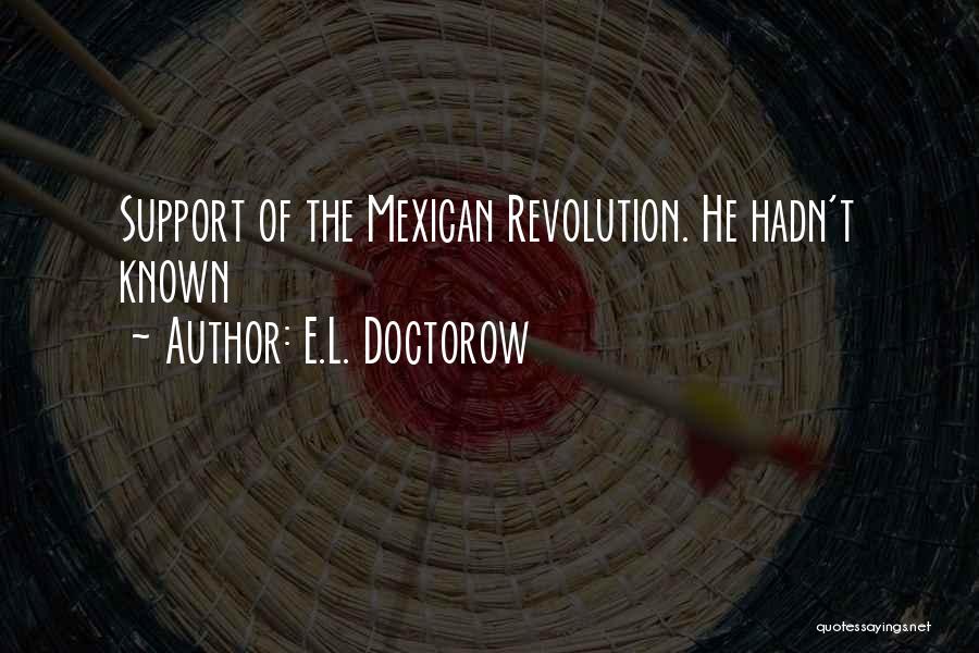 E.L. Doctorow Quotes: Support Of The Mexican Revolution. He Hadn't Known
