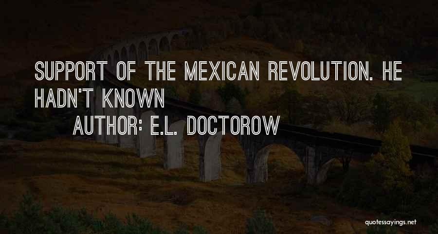 E.L. Doctorow Quotes: Support Of The Mexican Revolution. He Hadn't Known