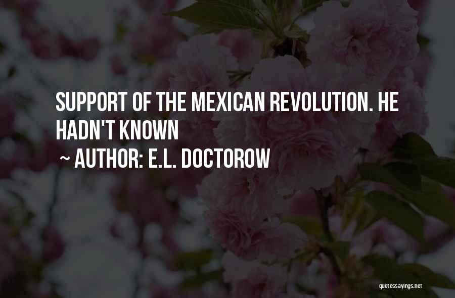E.L. Doctorow Quotes: Support Of The Mexican Revolution. He Hadn't Known