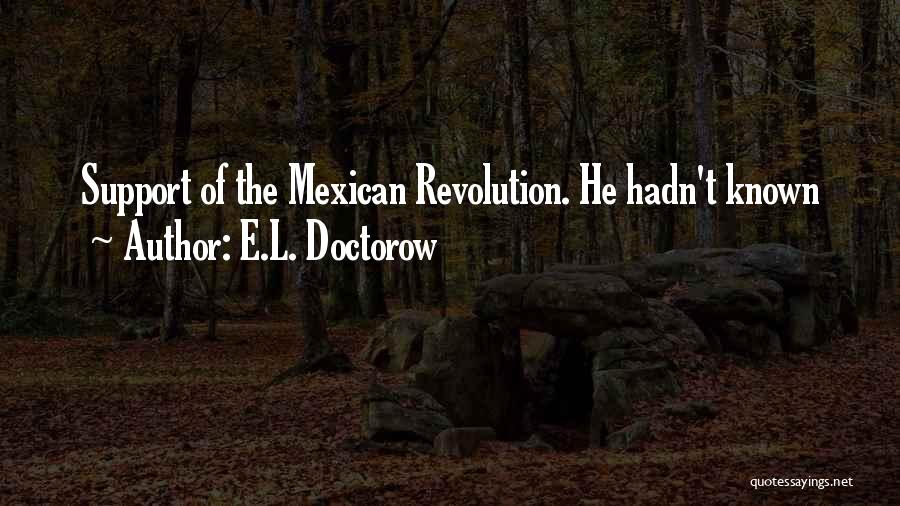 E.L. Doctorow Quotes: Support Of The Mexican Revolution. He Hadn't Known