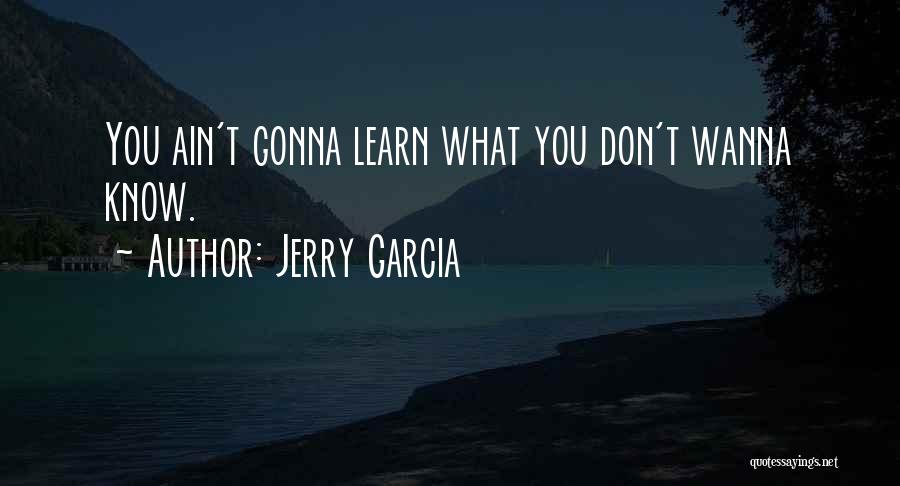 Jerry Garcia Quotes: You Ain't Gonna Learn What You Don't Wanna Know.