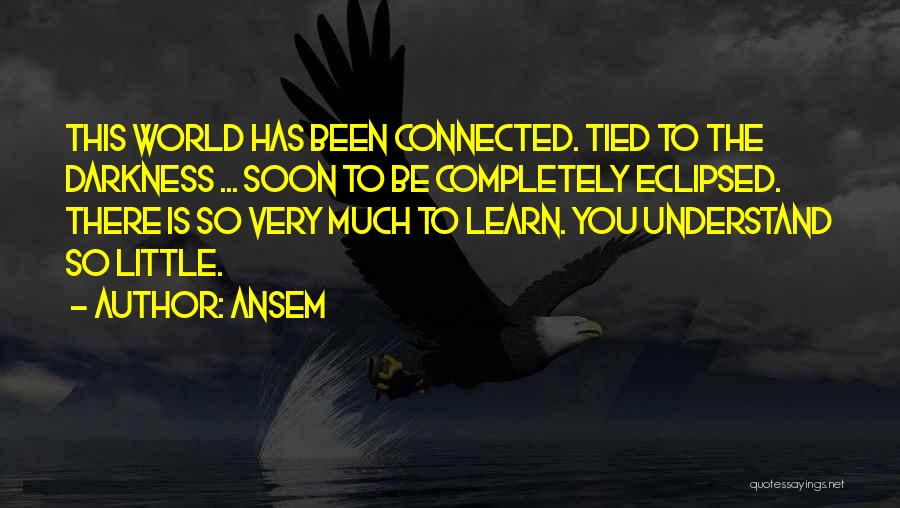 Ansem Quotes: This World Has Been Connected. Tied To The Darkness ... Soon To Be Completely Eclipsed. There Is So Very Much