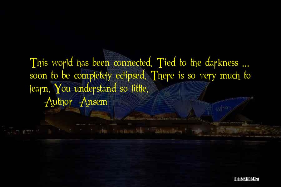 Ansem Quotes: This World Has Been Connected. Tied To The Darkness ... Soon To Be Completely Eclipsed. There Is So Very Much