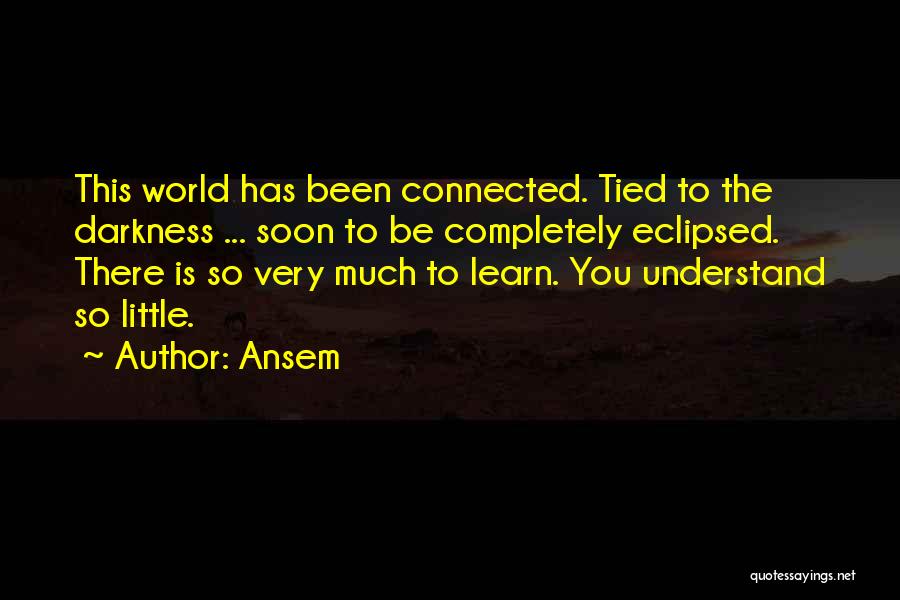 Ansem Quotes: This World Has Been Connected. Tied To The Darkness ... Soon To Be Completely Eclipsed. There Is So Very Much
