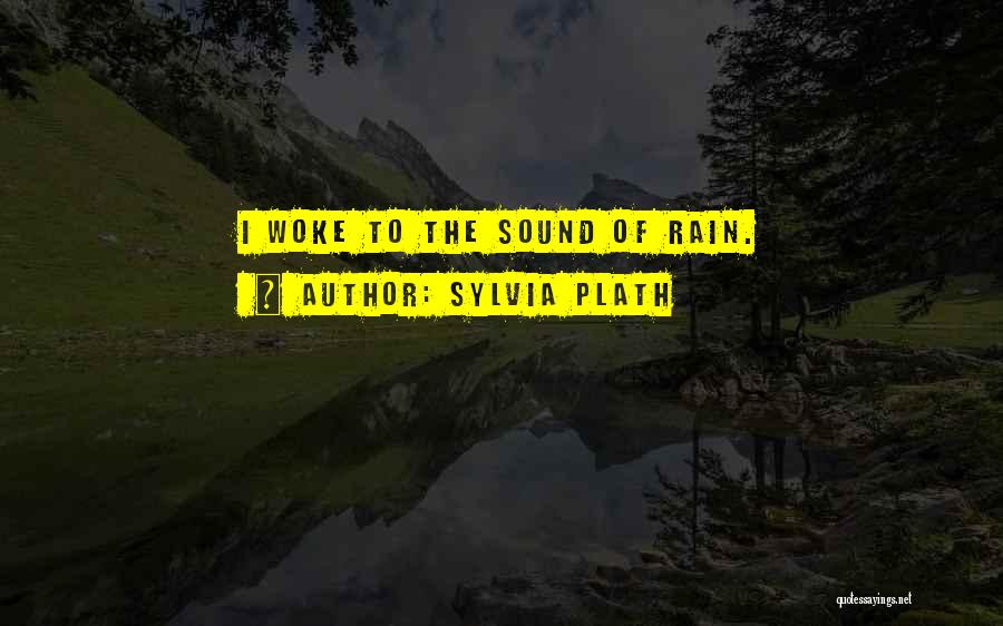 Sylvia Plath Quotes: I Woke To The Sound Of Rain.