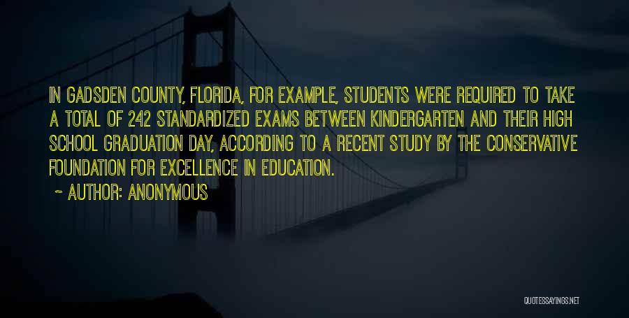 Anonymous Quotes: In Gadsden County, Florida, For Example, Students Were Required To Take A Total Of 242 Standardized Exams Between Kindergarten And