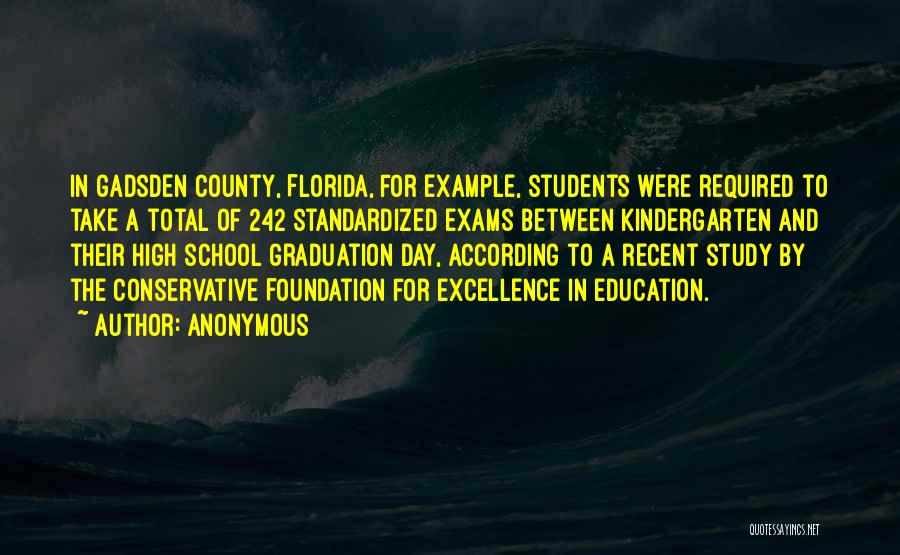 Anonymous Quotes: In Gadsden County, Florida, For Example, Students Were Required To Take A Total Of 242 Standardized Exams Between Kindergarten And