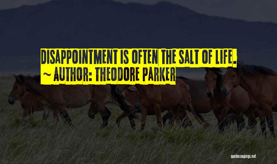 Theodore Parker Quotes: Disappointment Is Often The Salt Of Life.