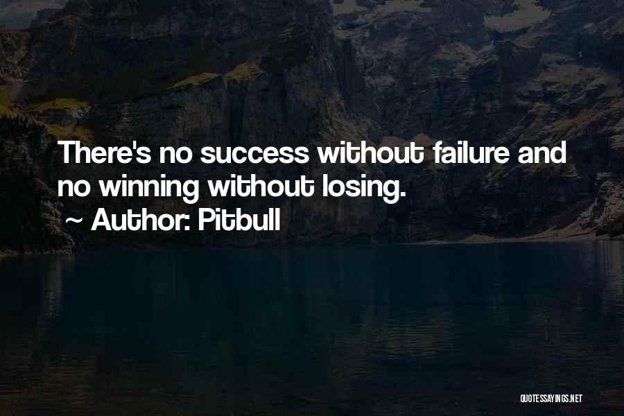 Pitbull Quotes: There's No Success Without Failure And No Winning Without Losing.