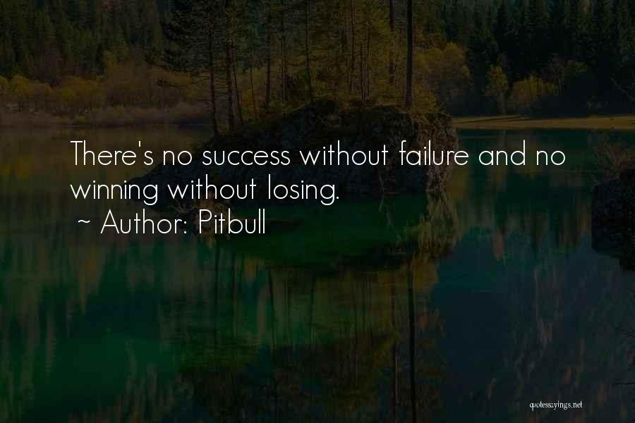 Pitbull Quotes: There's No Success Without Failure And No Winning Without Losing.