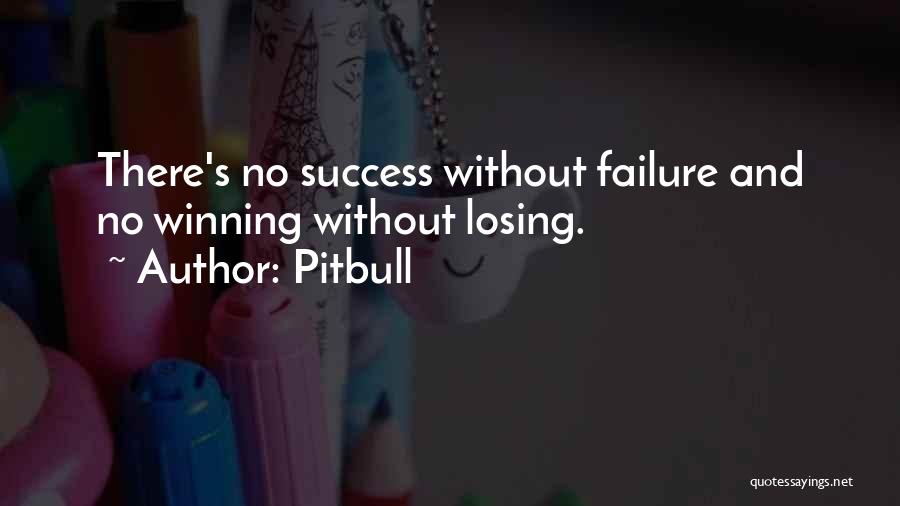 Pitbull Quotes: There's No Success Without Failure And No Winning Without Losing.