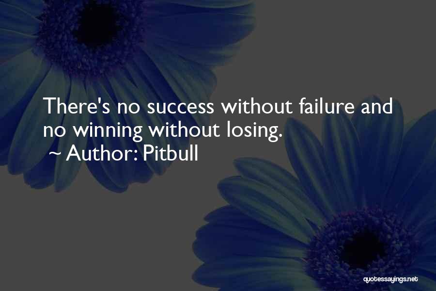 Pitbull Quotes: There's No Success Without Failure And No Winning Without Losing.