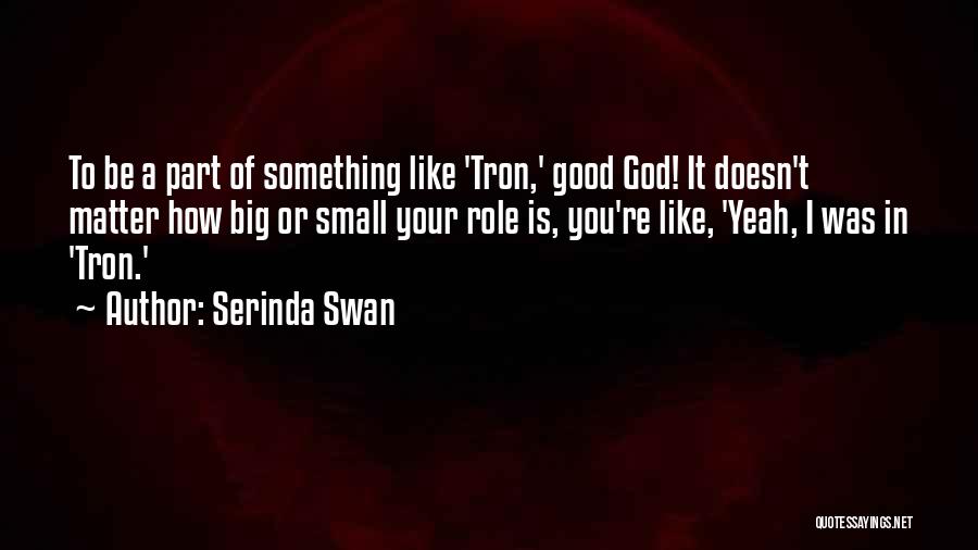 Serinda Swan Quotes: To Be A Part Of Something Like 'tron,' Good God! It Doesn't Matter How Big Or Small Your Role Is,