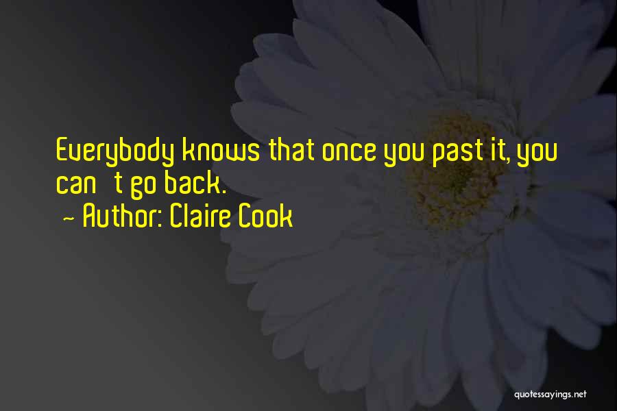 Claire Cook Quotes: Everybody Knows That Once You Past It, You Can't Go Back.