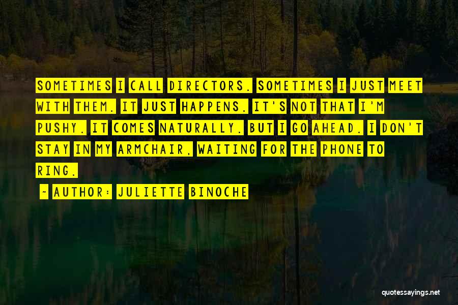 Juliette Binoche Quotes: Sometimes I Call Directors. Sometimes I Just Meet With Them. It Just Happens. It's Not That I'm Pushy. It Comes