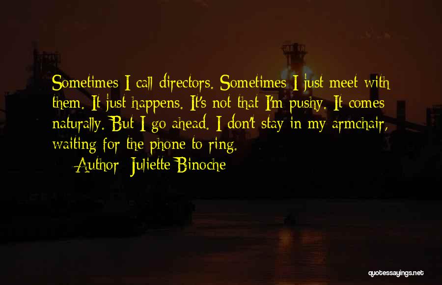 Juliette Binoche Quotes: Sometimes I Call Directors. Sometimes I Just Meet With Them. It Just Happens. It's Not That I'm Pushy. It Comes