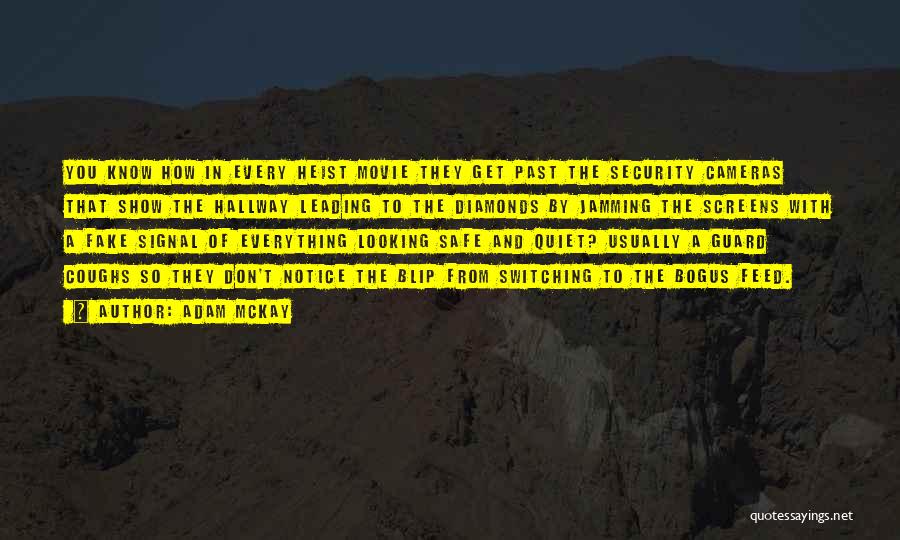 Adam McKay Quotes: You Know How In Every Heist Movie They Get Past The Security Cameras That Show The Hallway Leading To The