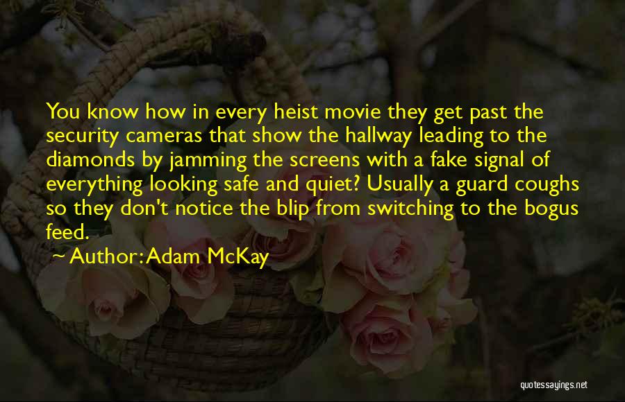 Adam McKay Quotes: You Know How In Every Heist Movie They Get Past The Security Cameras That Show The Hallway Leading To The