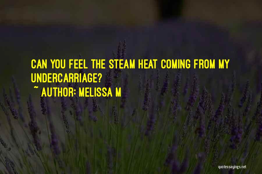 Melissa M Quotes: Can You Feel The Steam Heat Coming From My Undercarriage?