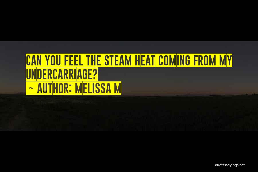 Melissa M Quotes: Can You Feel The Steam Heat Coming From My Undercarriage?