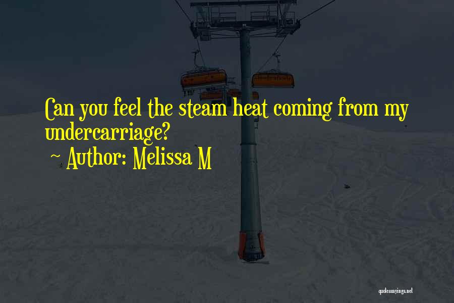 Melissa M Quotes: Can You Feel The Steam Heat Coming From My Undercarriage?