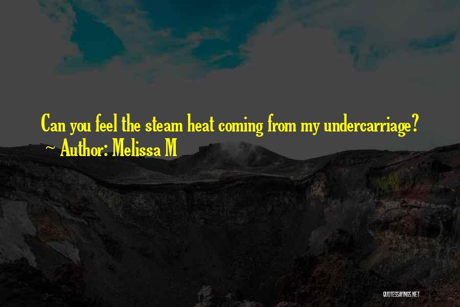 Melissa M Quotes: Can You Feel The Steam Heat Coming From My Undercarriage?