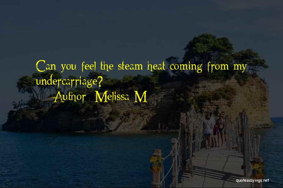 Melissa M Quotes: Can You Feel The Steam Heat Coming From My Undercarriage?
