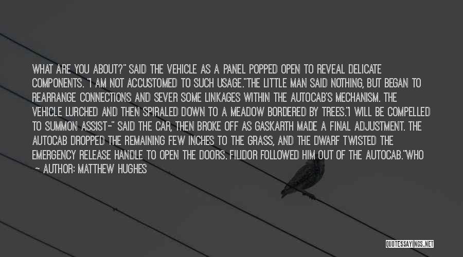 Matthew Hughes Quotes: What Are You About? Said The Vehicle As A Panel Popped Open To Reveal Delicate Components. I Am Not Accustomed