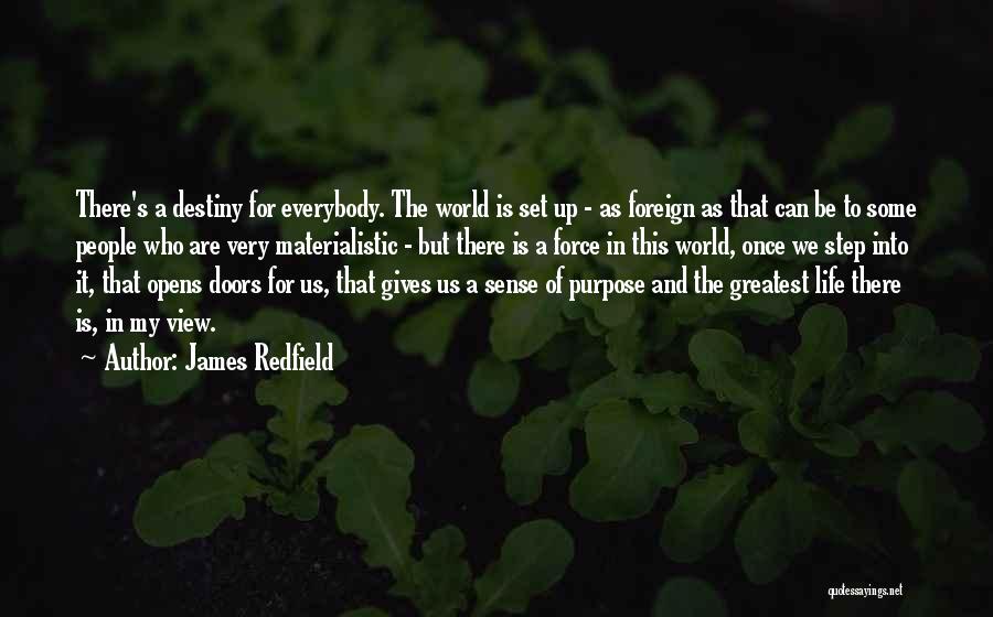 James Redfield Quotes: There's A Destiny For Everybody. The World Is Set Up - As Foreign As That Can Be To Some People