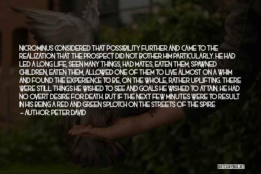 Peter David Quotes: Nicrominus Considered That Possibility Further And Came To The Realization That The Prospect Did Not Bother Him Particularly. He Had