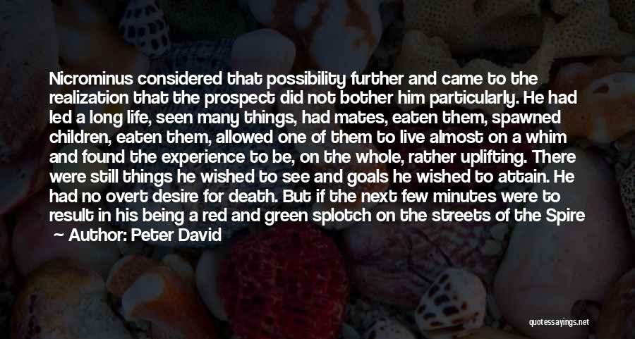 Peter David Quotes: Nicrominus Considered That Possibility Further And Came To The Realization That The Prospect Did Not Bother Him Particularly. He Had