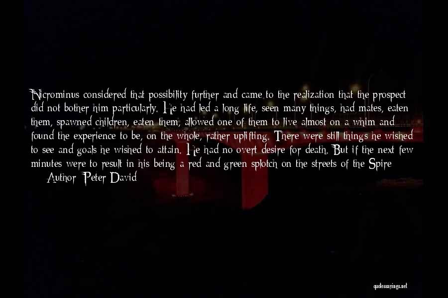 Peter David Quotes: Nicrominus Considered That Possibility Further And Came To The Realization That The Prospect Did Not Bother Him Particularly. He Had