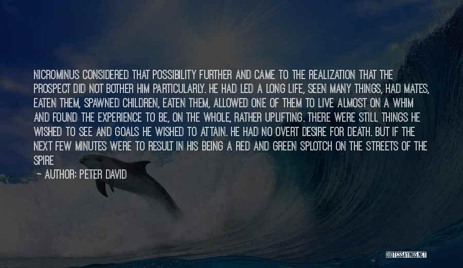 Peter David Quotes: Nicrominus Considered That Possibility Further And Came To The Realization That The Prospect Did Not Bother Him Particularly. He Had