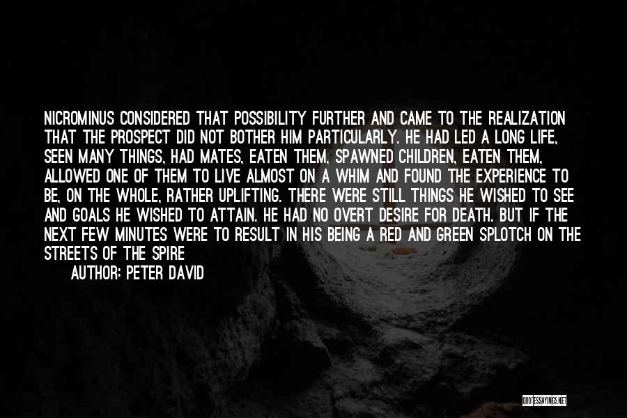 Peter David Quotes: Nicrominus Considered That Possibility Further And Came To The Realization That The Prospect Did Not Bother Him Particularly. He Had