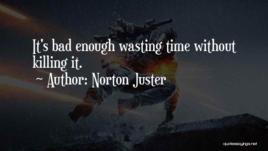 Norton Juster Quotes: It's Bad Enough Wasting Time Without Killing It.
