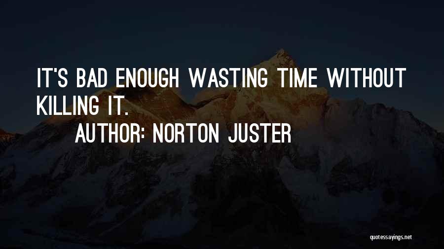 Norton Juster Quotes: It's Bad Enough Wasting Time Without Killing It.